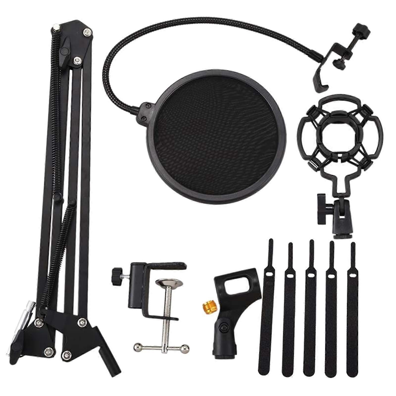 Professional Studio Vocal Recording Microphone Stand Kit with Adjustable Filter and Heavy-Duty Clamp for Enhanced Sound Quality