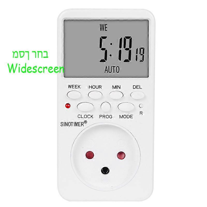 SINOTIMER Israel Plug Digital Weekly Programmable Electrical Wall Plug-in Power Socket Timer Switch Outlet Time Clock 220V