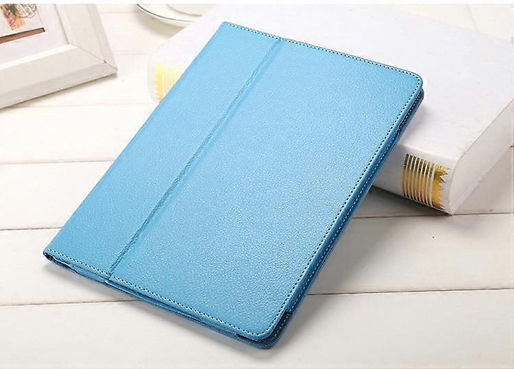 Case For Ipad 10.2 2019 Sky Blue Stand Leather Litchi Texture Two-fold Stitching