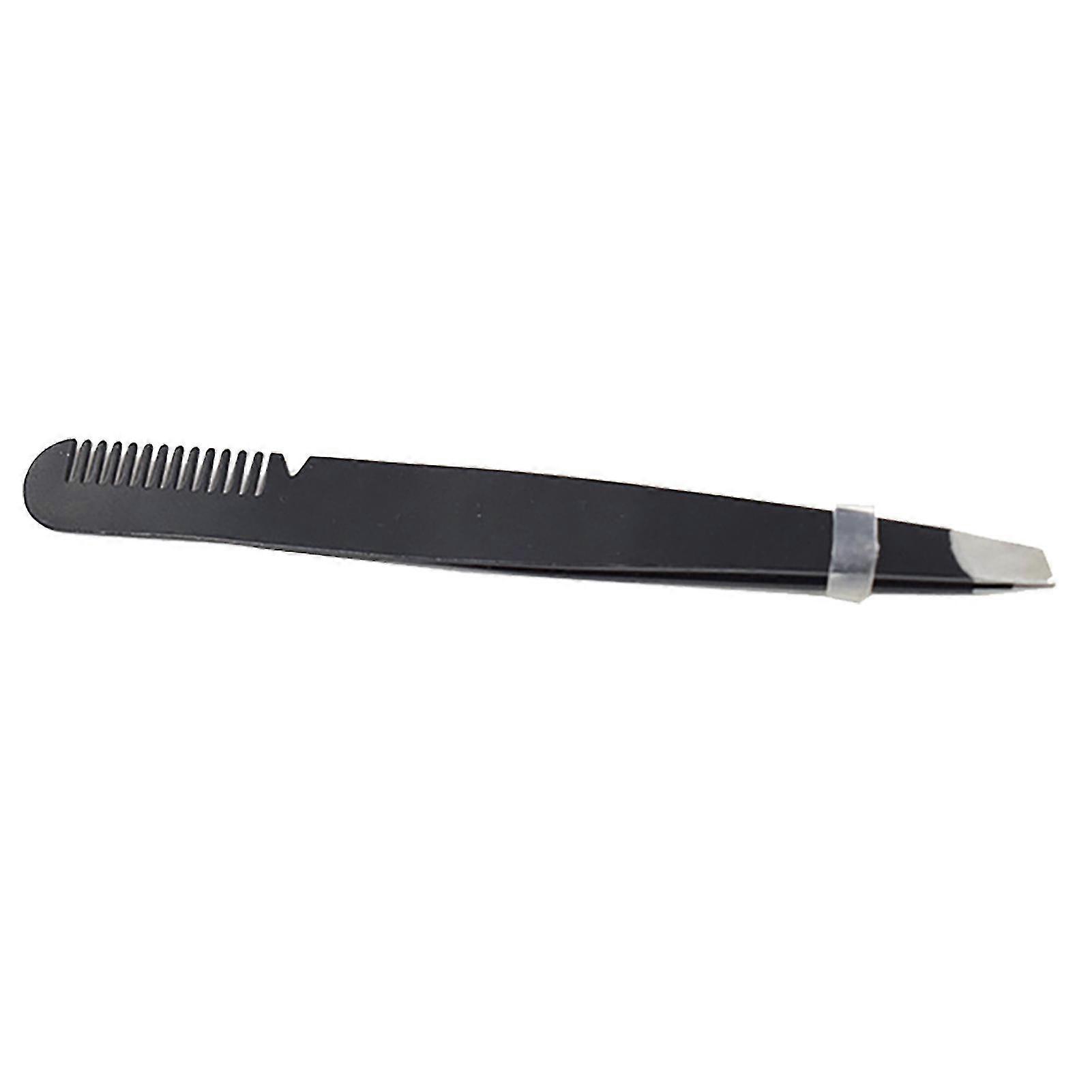 Multi Stainless Steel Ergonomic Precise Slanted Eyebrow With Comb Black