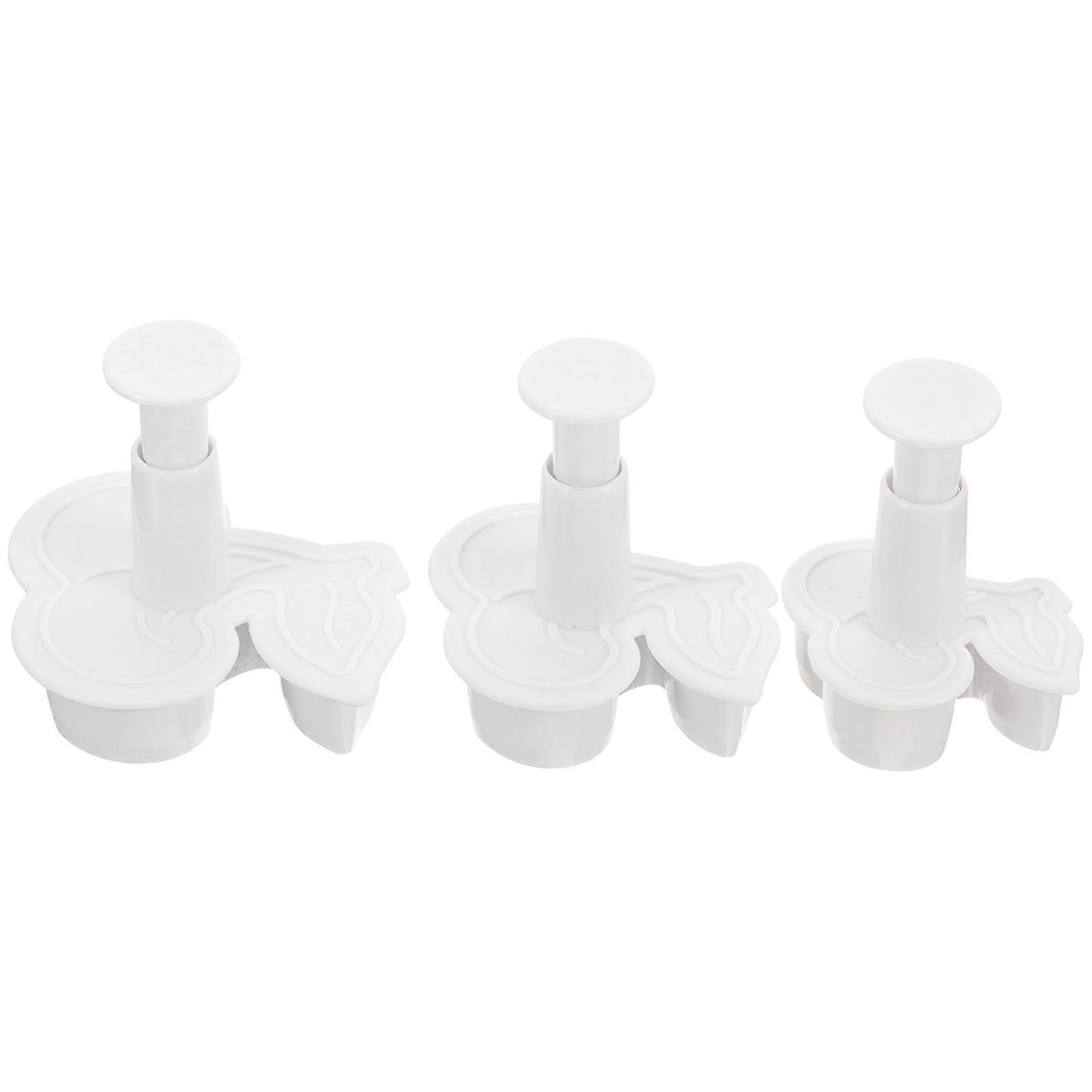 White Plastic Cherry Biscuit Mold Cookie Cutters for Baking 3Pcs Kitchen