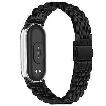 Watch Band For Xiaomi Smart Band 10/9/8 , Slim 7-Bead Stainless Steel Strap