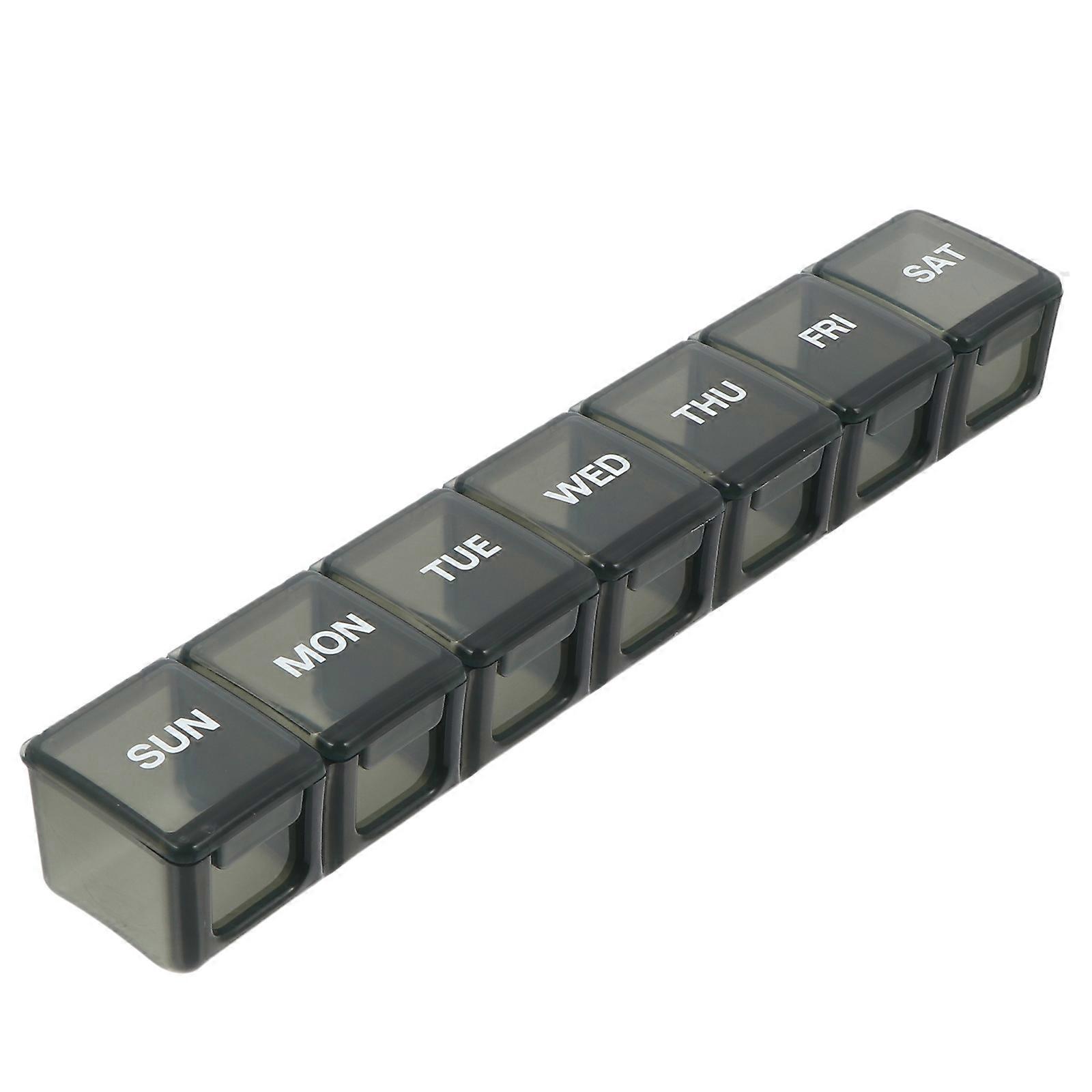 Portable Pill Box Transparent Medicine Storage Container for Weekly Use 7 Grids