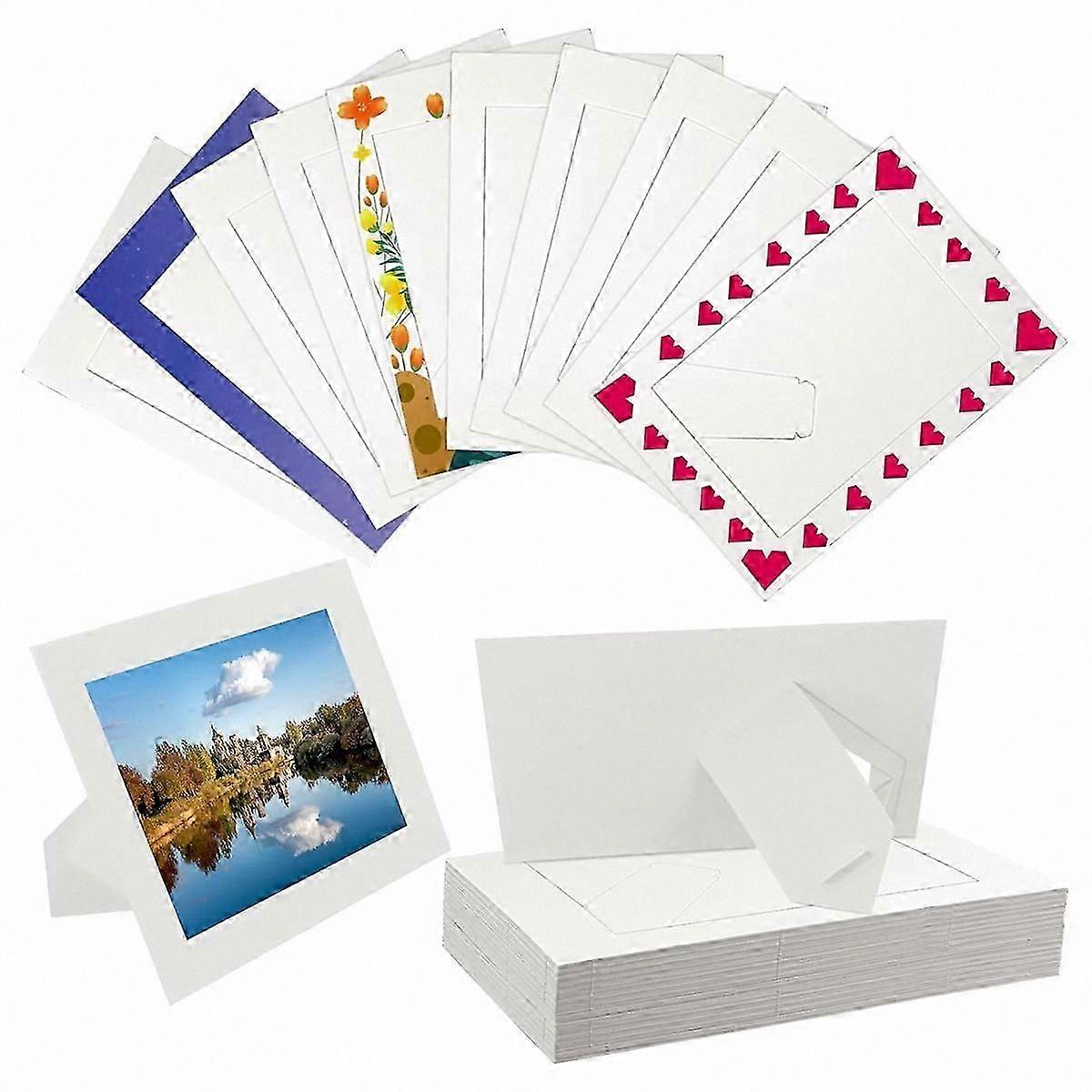 30-Pack White Cardboard Frames for 4x6 Photos with Easel Support