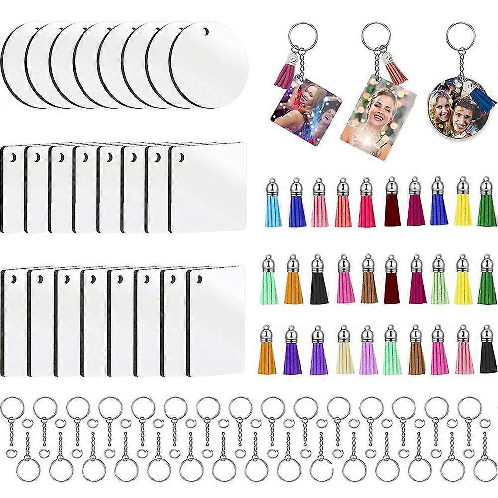 Blank Keychain Sublimation Boards for DIY Crafting 200Sets Assorted Color