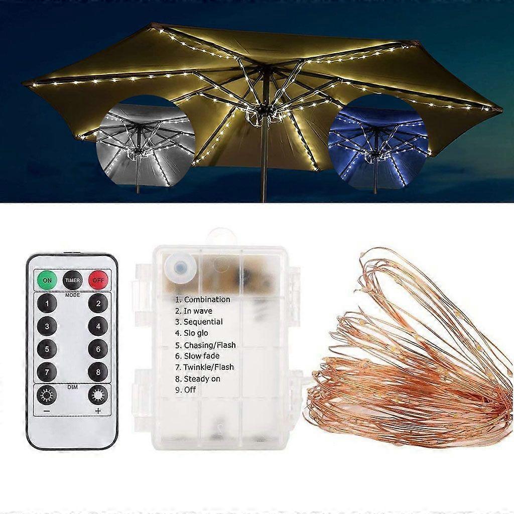 Parasol LED String Lighting Remote Control Waterproof Lights for Outdoor & Beach