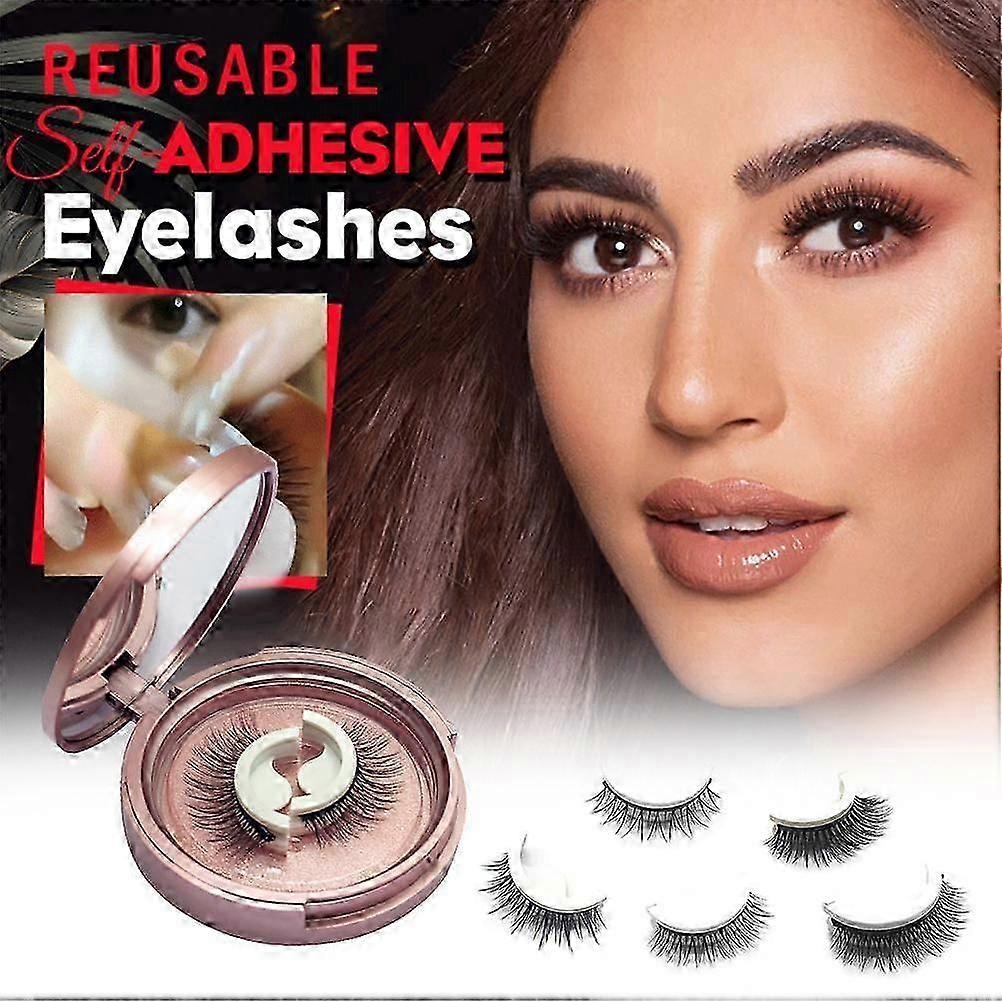 Reusable Waterproof False Eyelashes No Glue Required Self Adhesive 1 Pair