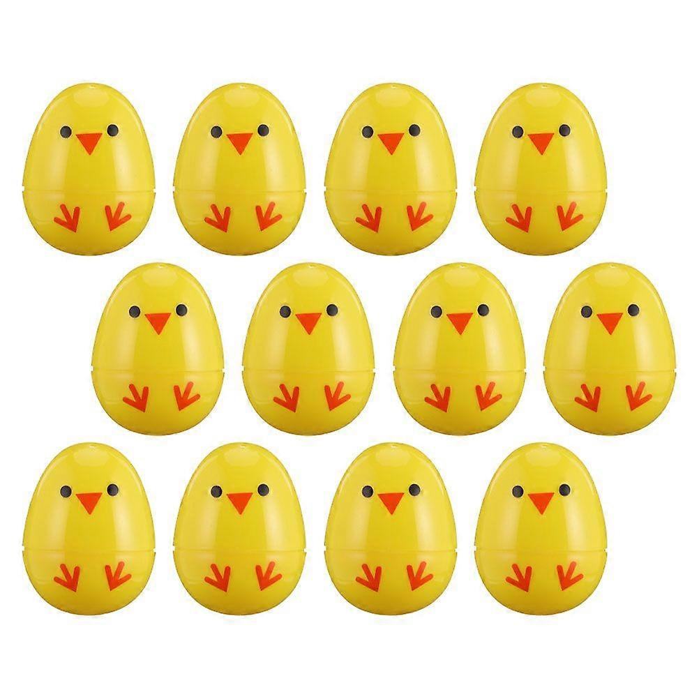 12pcs Easter Lottery Eggs Chick Designed Egg Adorns Practical Easter Supplies