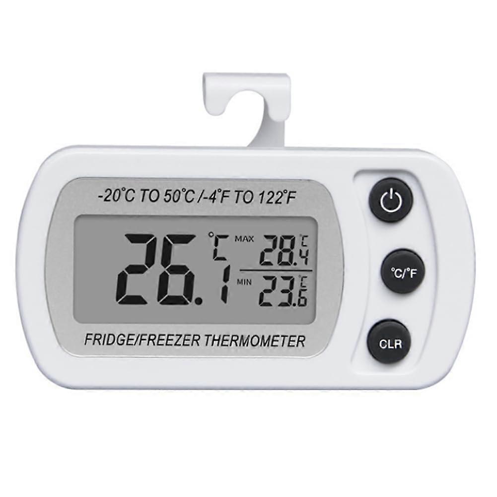 Digital Refrigerator Thermometer Waterproof LCD Display Mini Freezer Thermometer with ℃/℉ Switch