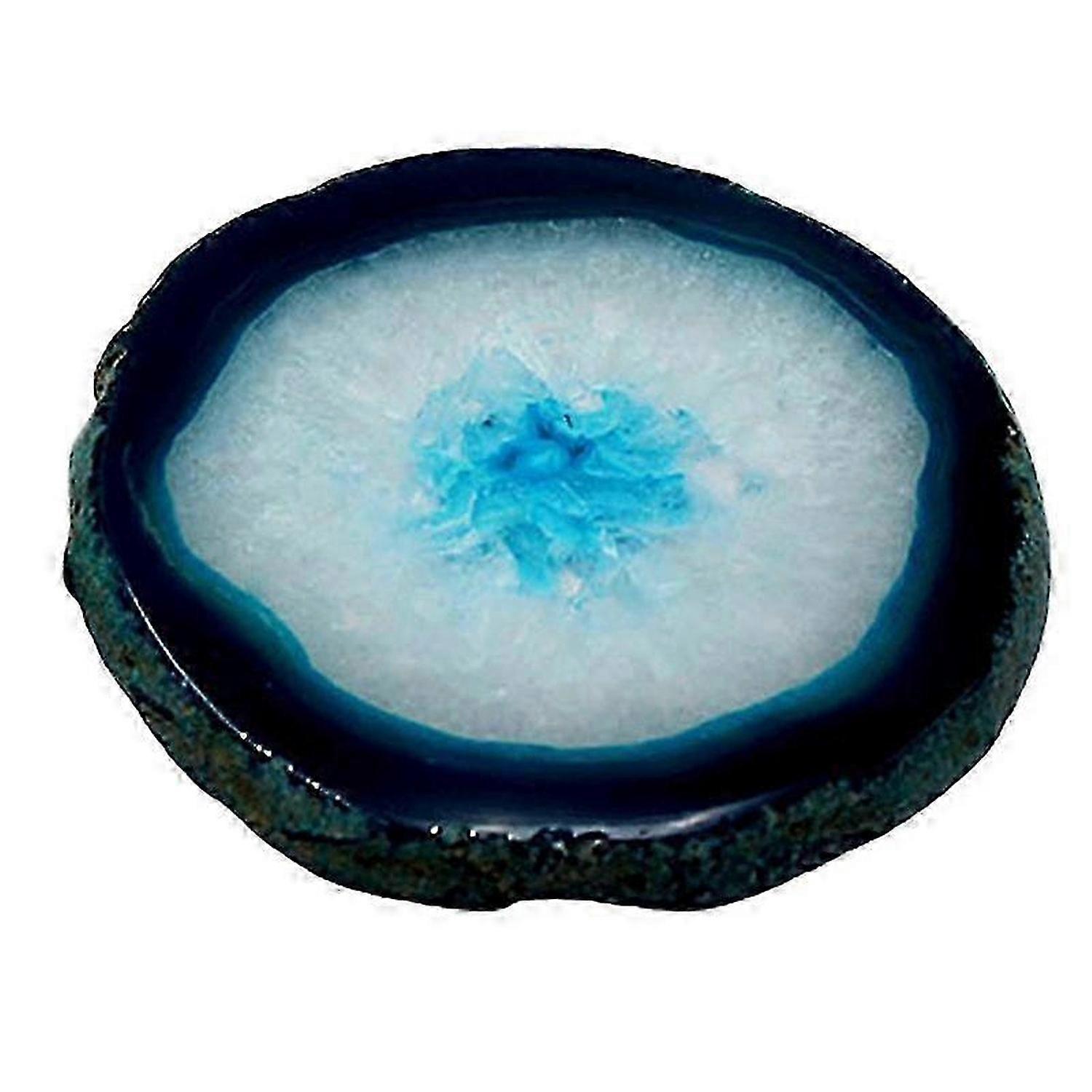 Polished Dyed Coaster Compact Stone Natural Agate Sliced Coaster Desktop Decor