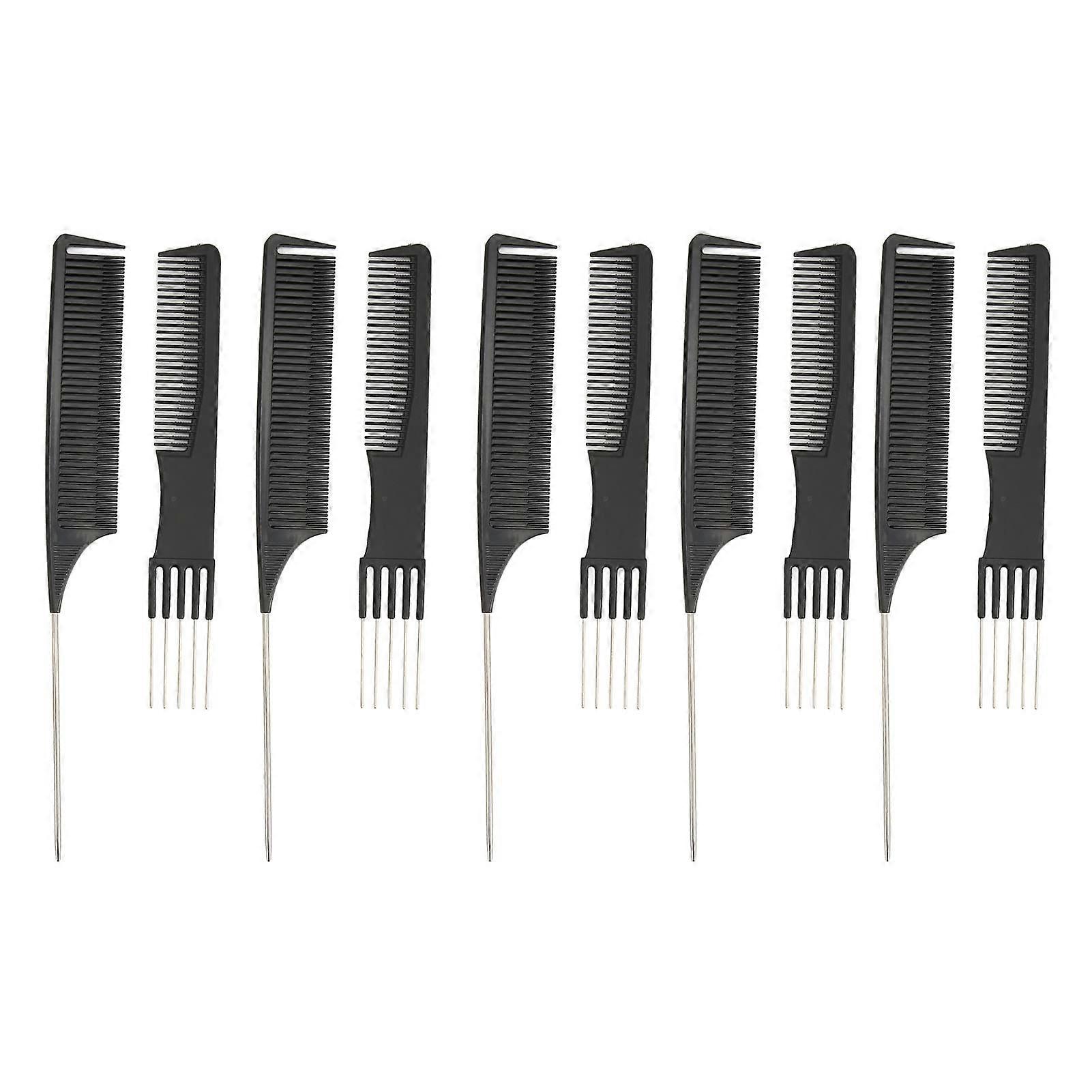 10PCS Rat Tail Comb Set with Teasing Comb, Scalp Protection, Precise Sectioning for Hair Styling