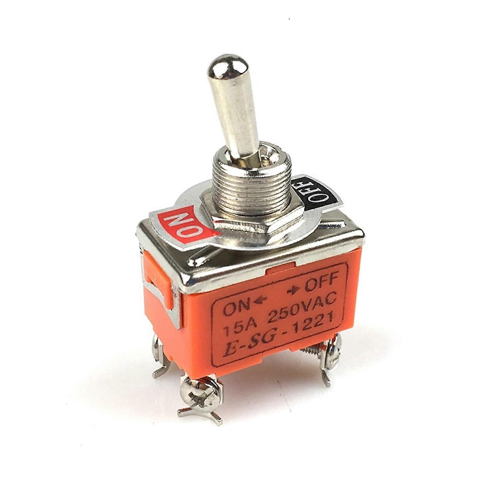 DPST Toggle Switch 250V 15A  Current Capacity 2 Position On Off Electrical Switch 4 Screw Terminal