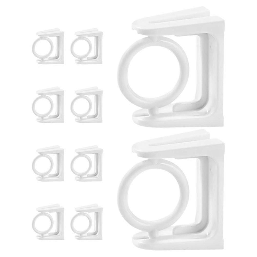 White Curtain Rod Bracket for Bathroom Hanging 10Pcs Plastic Holders
