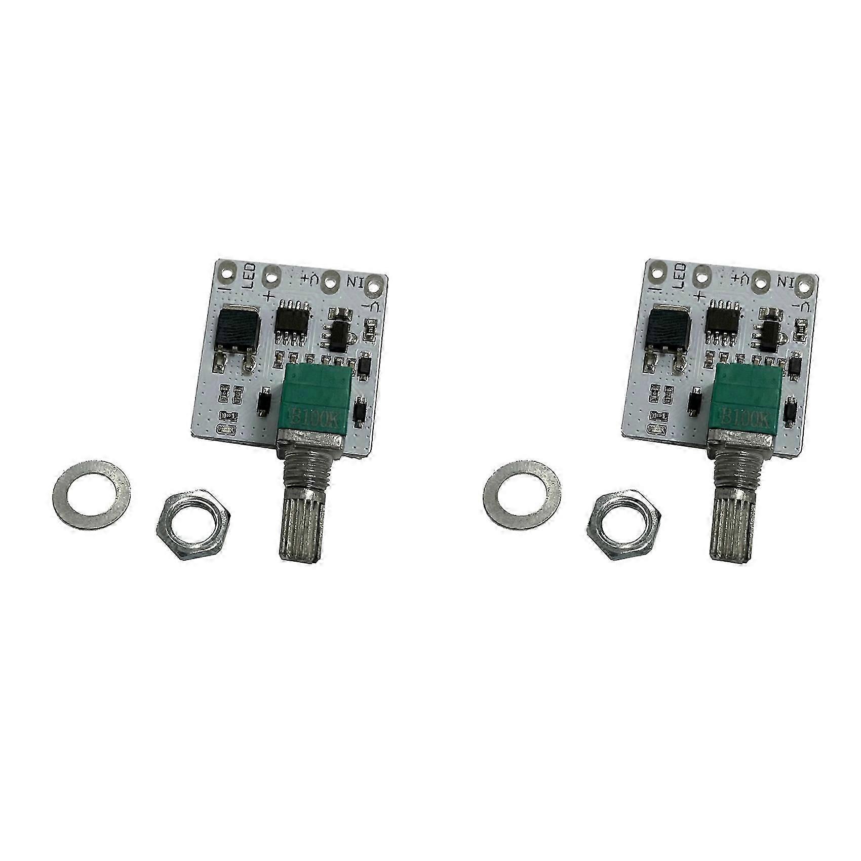2X LED Constant Voltage Dimmer Board Control Module Stepless Knob Potentiometer Live Fill Light Dimmer Module,B