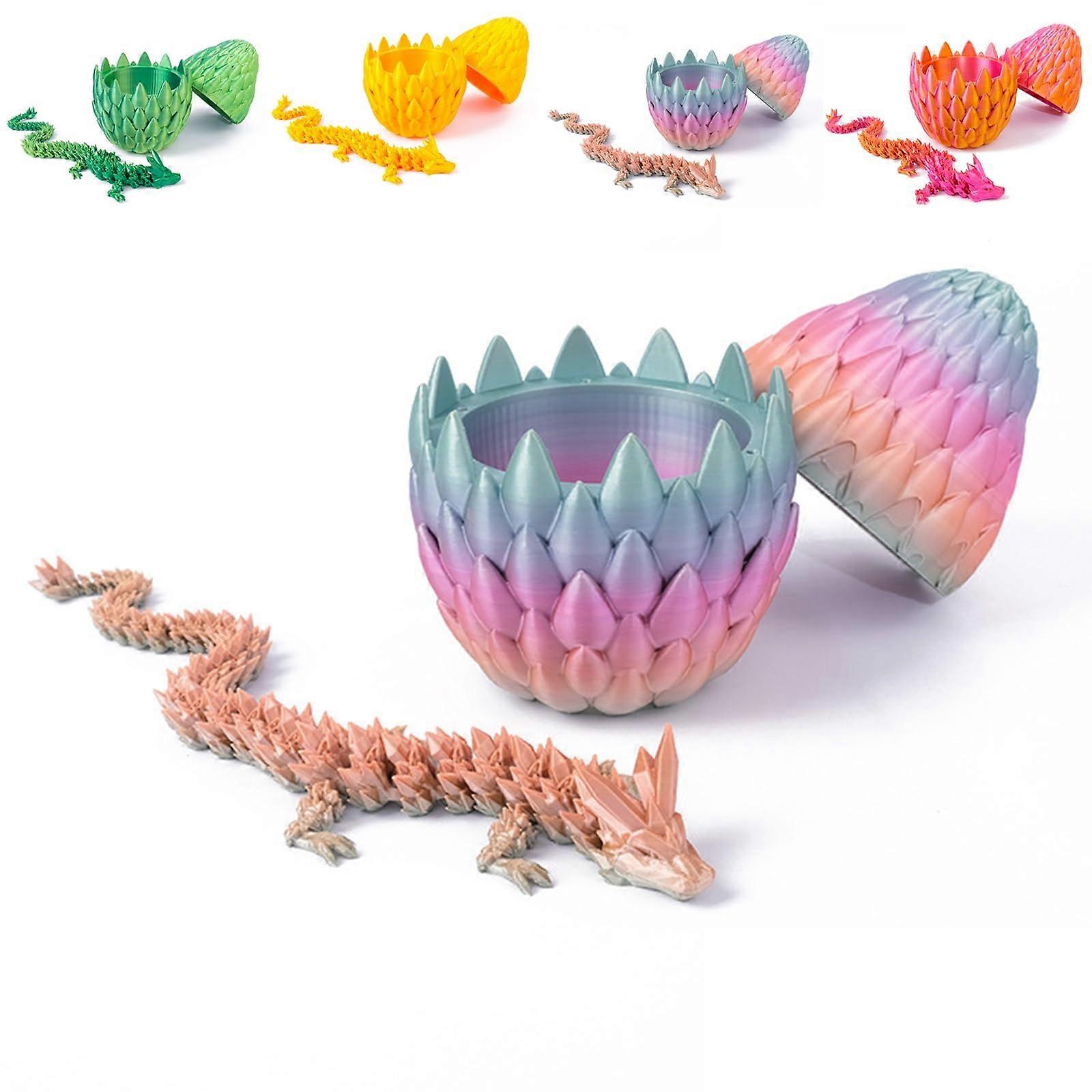 3D Printed Dragon Egg Fidget Toy with Dragon Inside, Pink PLA Desk Decor, Unique Mothers Day Gift