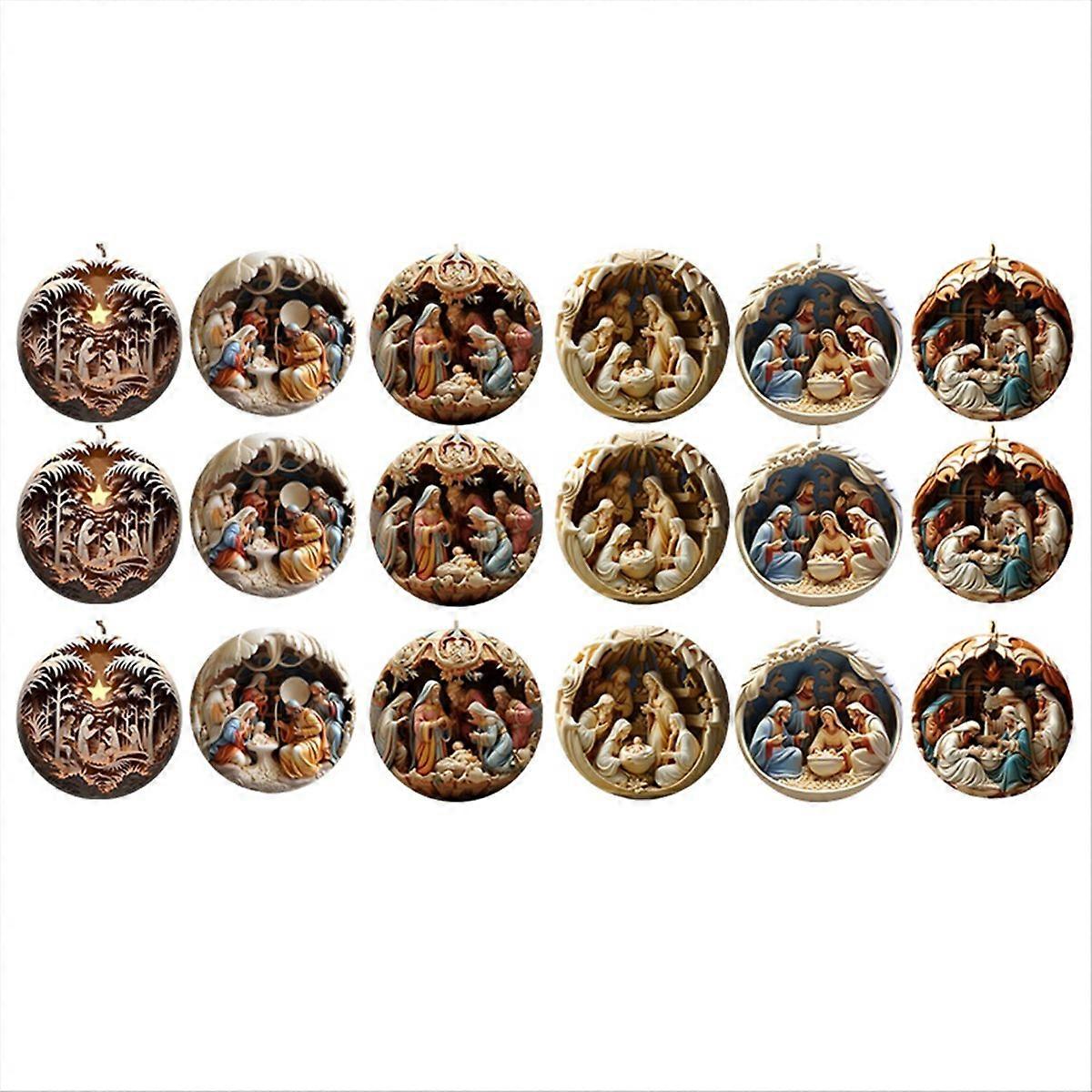 Christmas decorations Nativity scene decorations, flat 3D effect