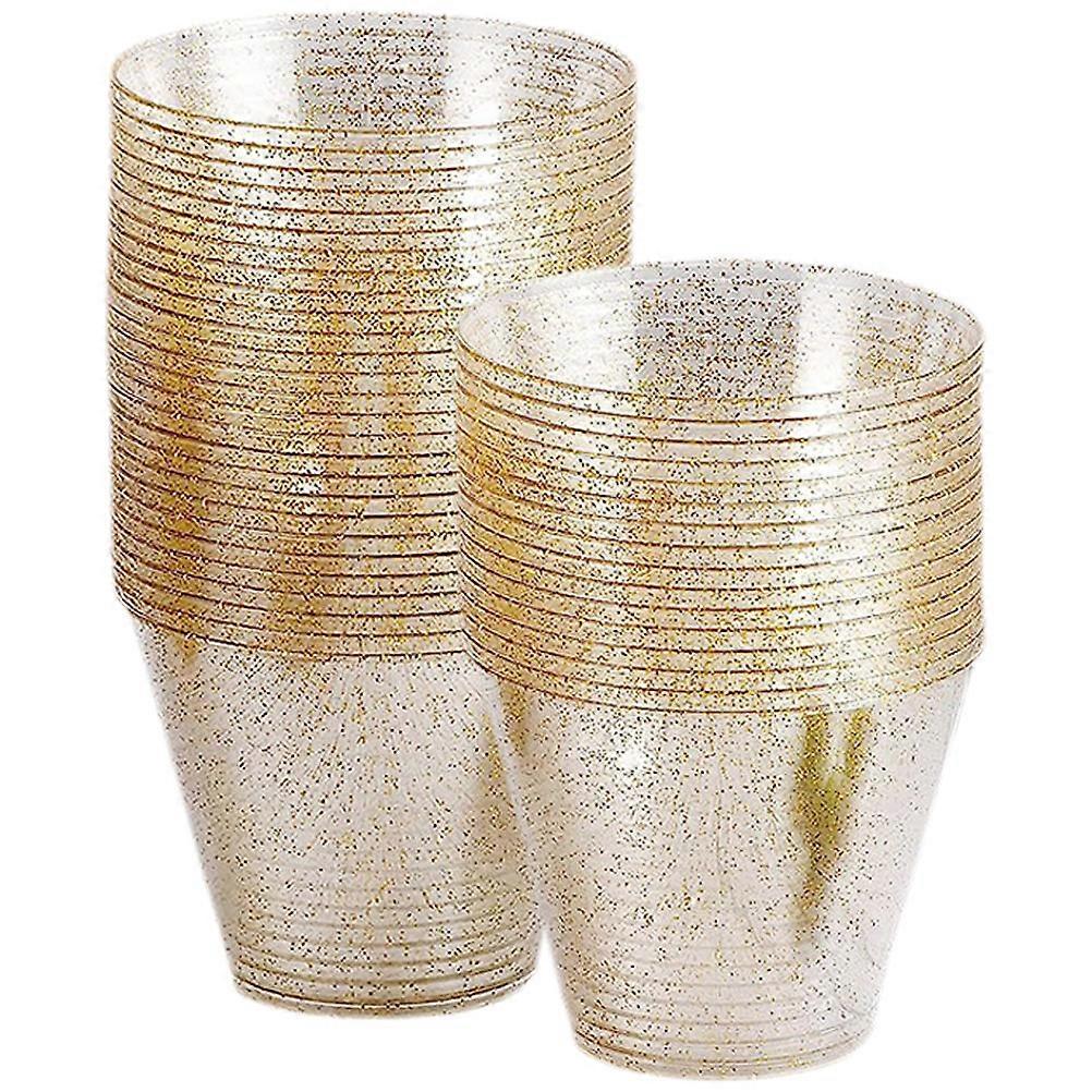 Golden Disposable Cocktail Cup Ps Material for Drinking Use 25Pcs
