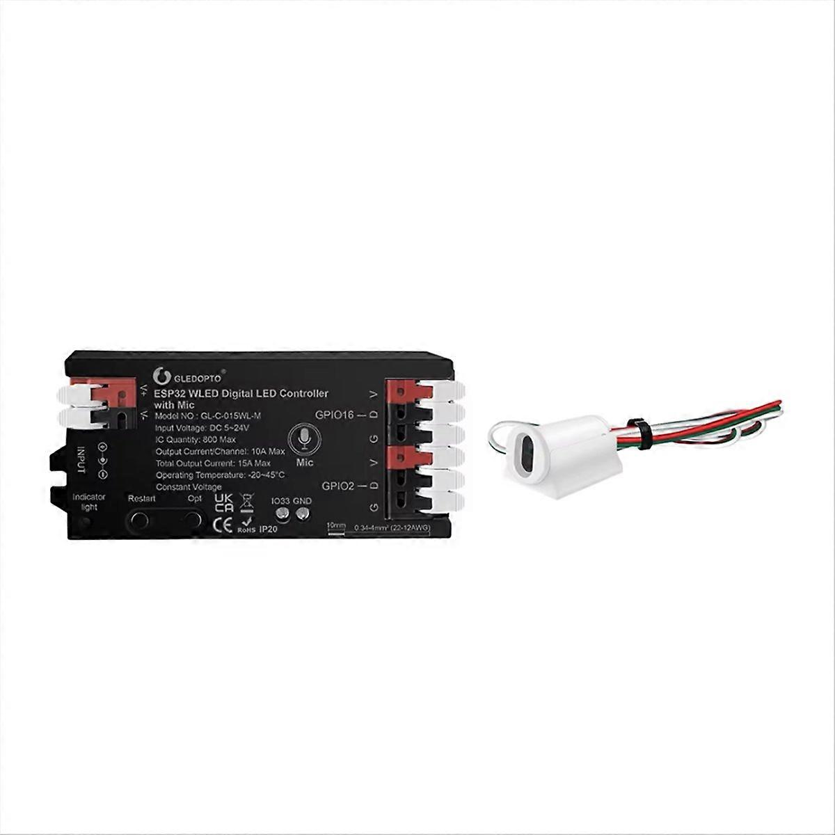  WLED LED Controller Music RGB Strip Push IR Trigger B