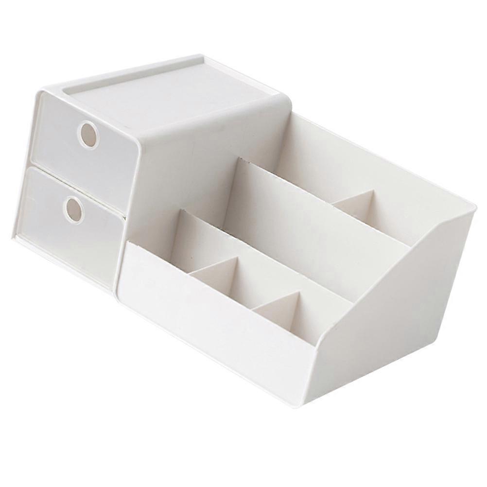 Drawer Type Makeup Box Cosmetic Holder for Storage 1Pcs White Storage Box