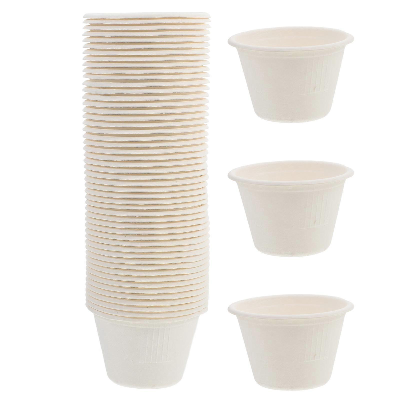 Ice Cream Pulp Cups for Packing 50Pcs White Dessert Cups