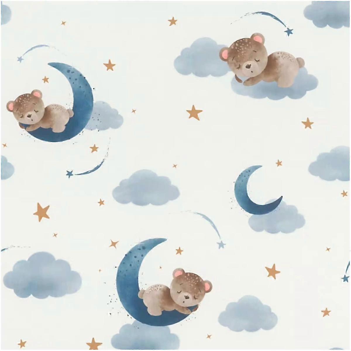 White & Blue Sleeping Bears Wallpaper