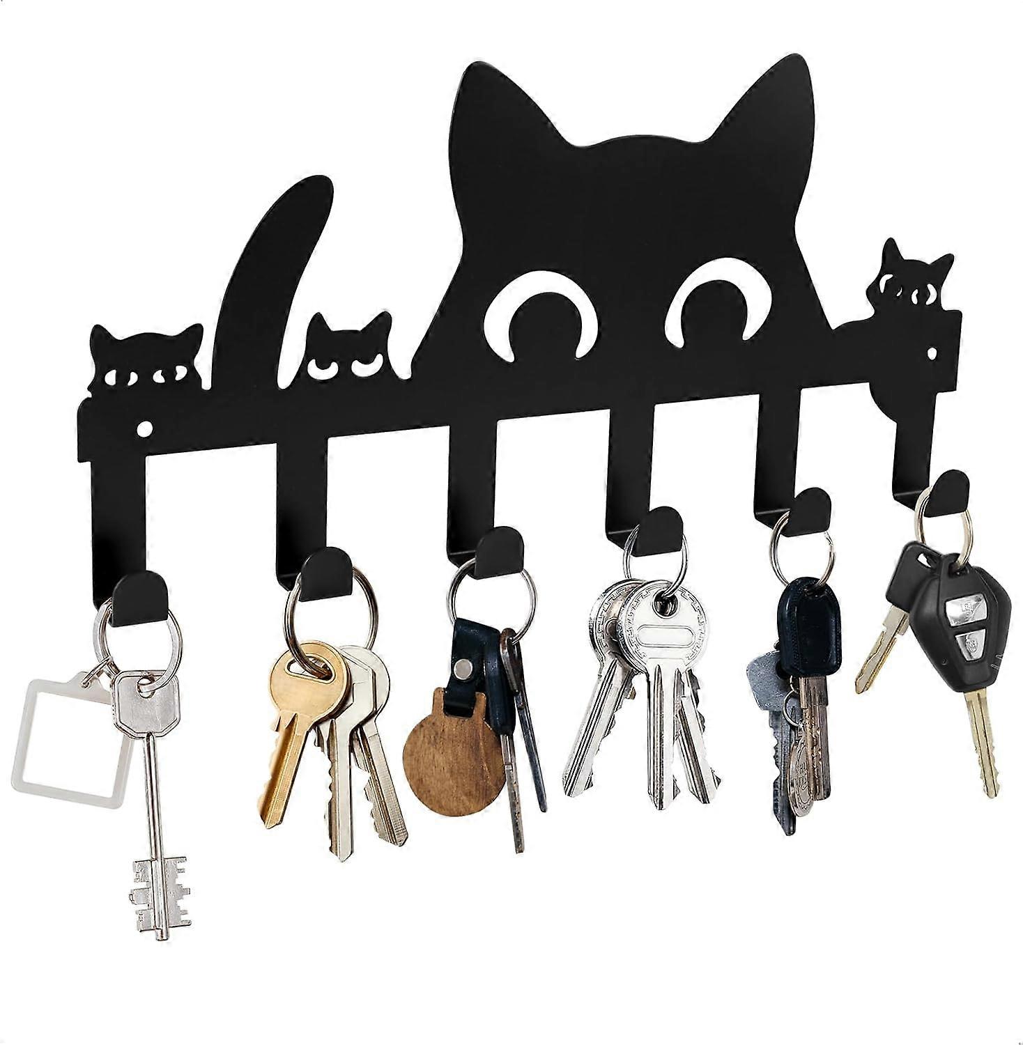 Cat animal pattern wall-mounted key holder