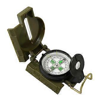 Tragbarer Faltkompass aus Aluminiumlegierung in Armeegrün, Metall, Militärkompass, Marschkompass, Campingkompass, hochpräzise