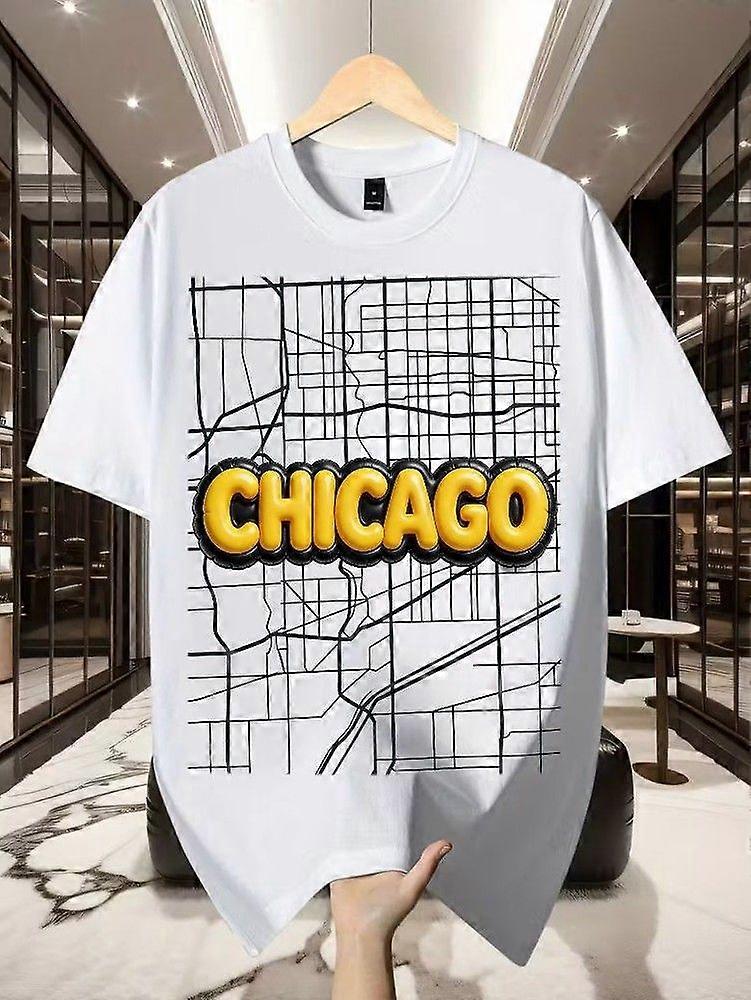 Chicago Map T Shirt SQ0401