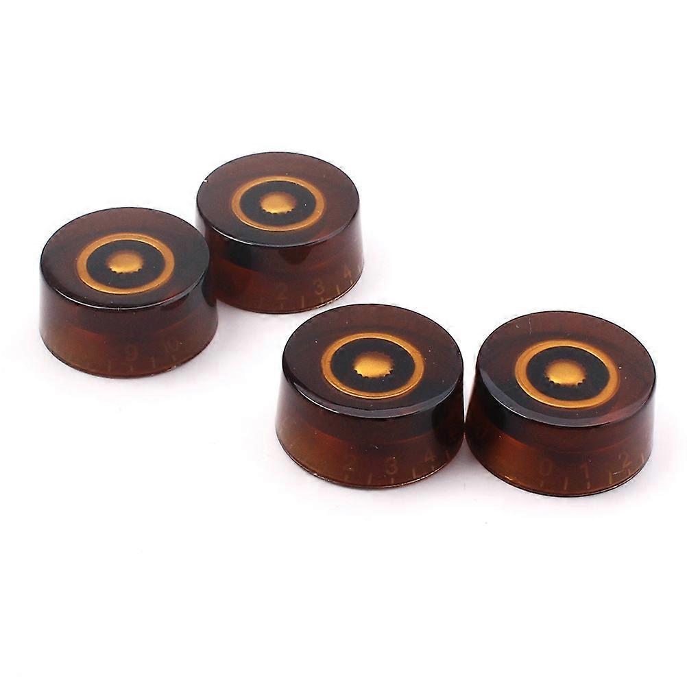 4 PCS/ Set Round Guitar Knobs Volume Tone Control Knobs Rotary Knobs for Epiphone Style Electric Guitar Parts Replacement (Tea Color)