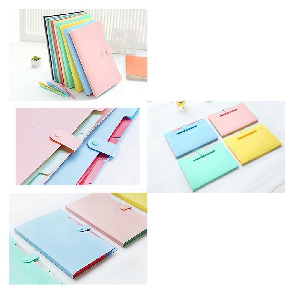 Smiling Face Expanding File Folder 5 Pockets Plastic Folder for Files Holding