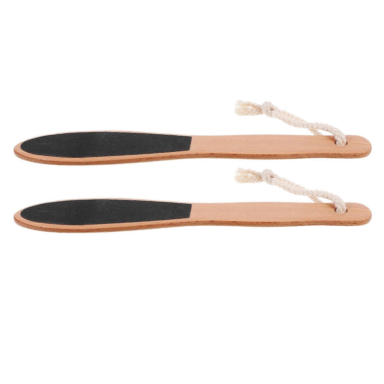 Fußfeilen mit Holzgriff für Peeling, 2 Stück