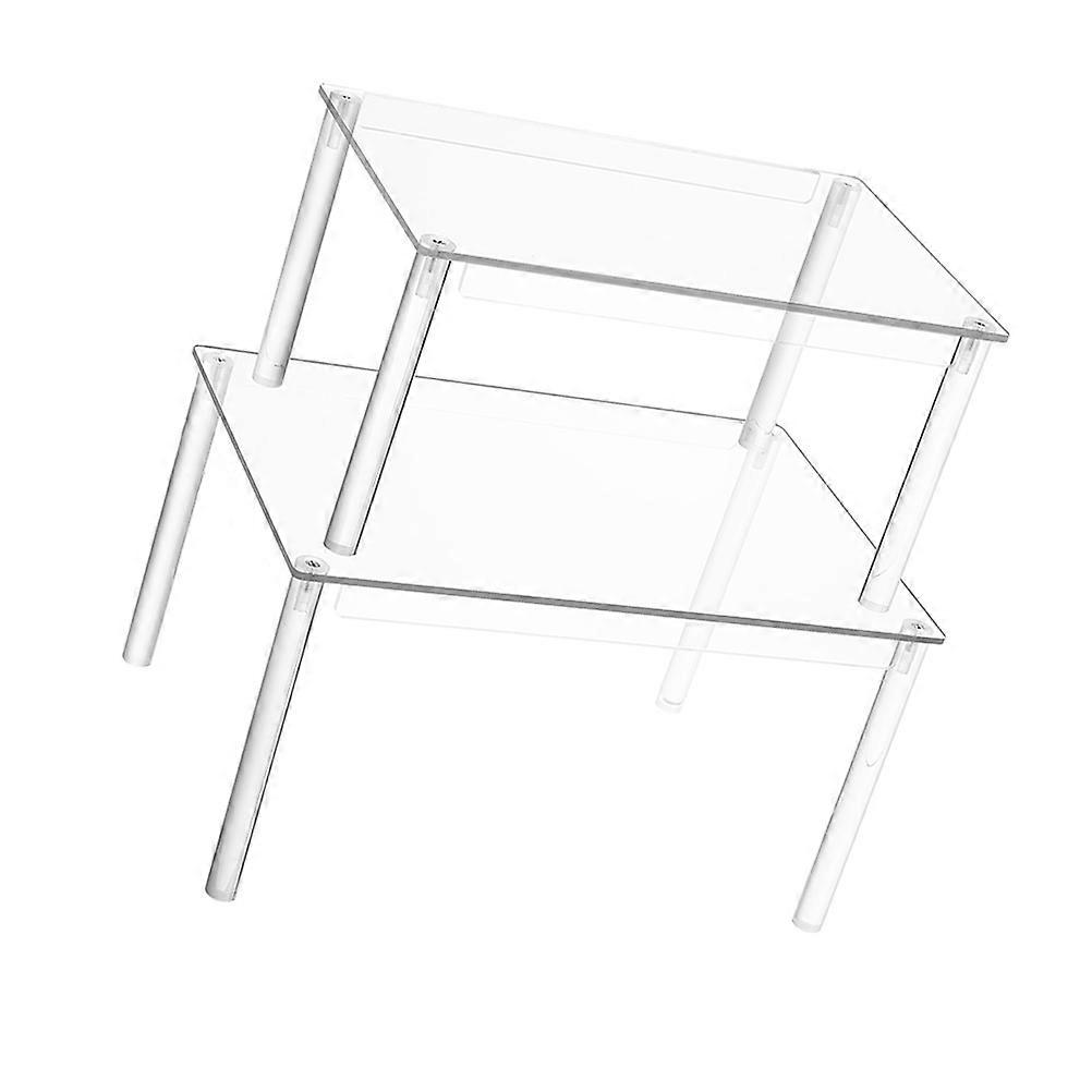 Kitchen Spice Organizer Clear Spice Rack Acrylic Stackable Organizer 2Pcs