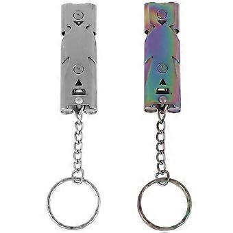 2Pcs Stainless Steel Dog Training Whistle for Training Effective Pet Control