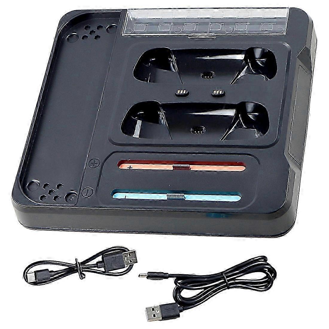 compatible with Switch Pro Controller and Switch 2 Joy-Con Controllers with RGB Lighting Multi-Functional Charging Dock