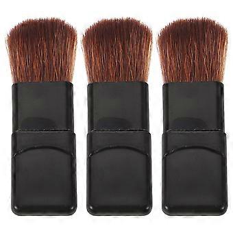5 stk bærbar sminkebørste sett liten flat blush børste mini foundation børste myk fiber sminke applikator for reise