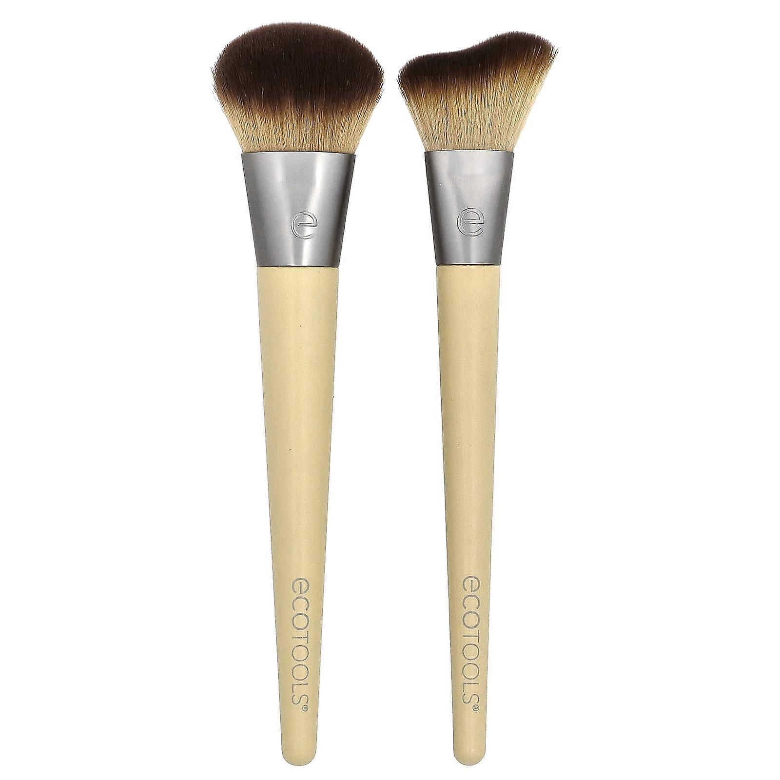 EcoTools, Blush + Highlight Brush Duo, 2 Brushes, 3-Pack