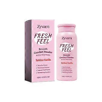Tahitian Vanilla Scent Smooth Comfort Body Powder, Anti-Sweat Anti-Chaf Non-Sticky All Over Body Talcum Powder 100g