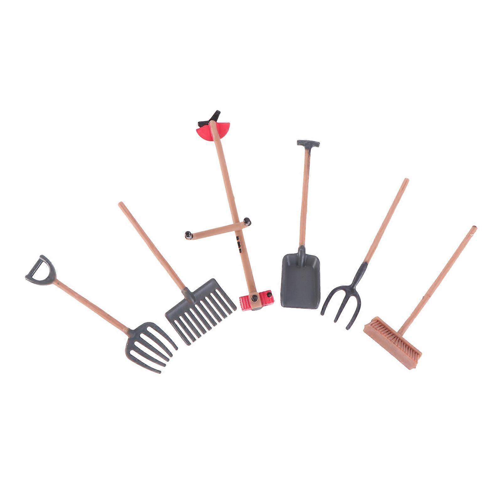6Pcs Emulation Farm Tools Model Creative Mini Model Accessory Sand Table Decor