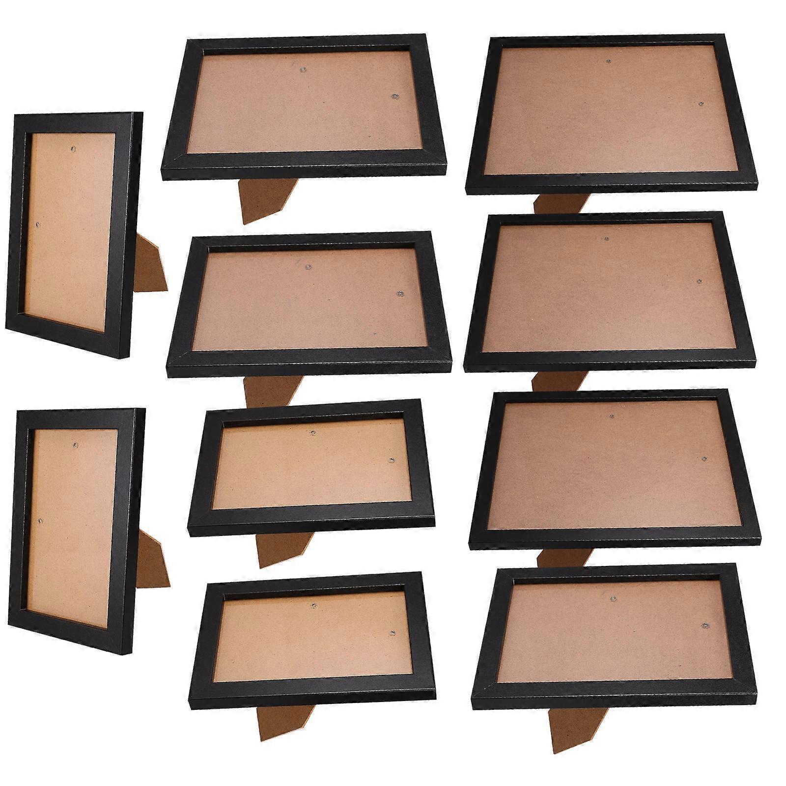 Black Wooden Wall Picture Frames for Decoration 10Pcs Memory Frames Set