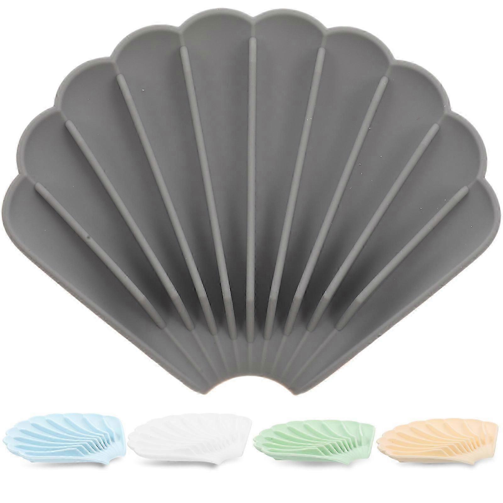 Silicone Shell Soap Dish for Storage 5Pcs Self Draining Soap Holder Set