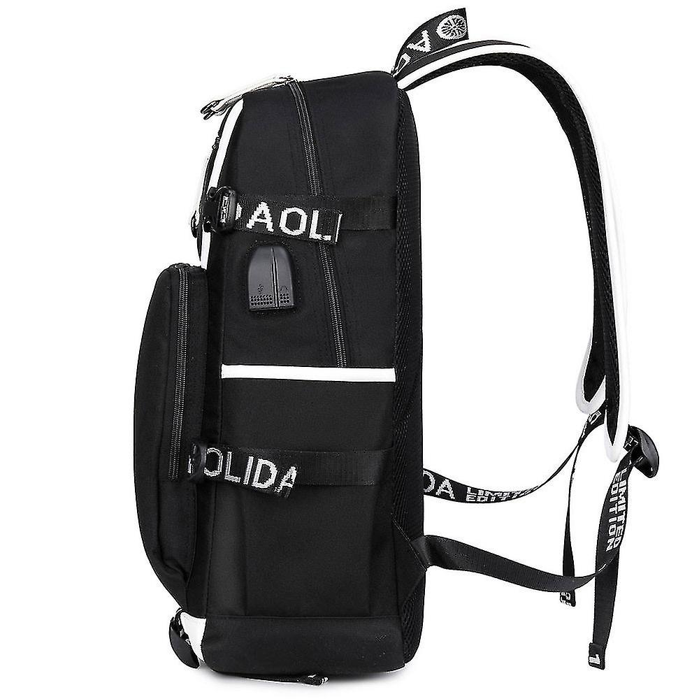 Mes Si Ungdom Print Ryggsäck USB-headset Ungdom Student Skolväska Kreativ Resa Backpackl30 * w15 * h47cm
