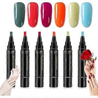 Nail Polish Pens, 36 Color Nail Polish Gel Pen 5 ml, 3 In 1 Gel Nail Polish Pen, Soak Off UV LED Nail Varnish Nail Tools For Women Girls-qt
