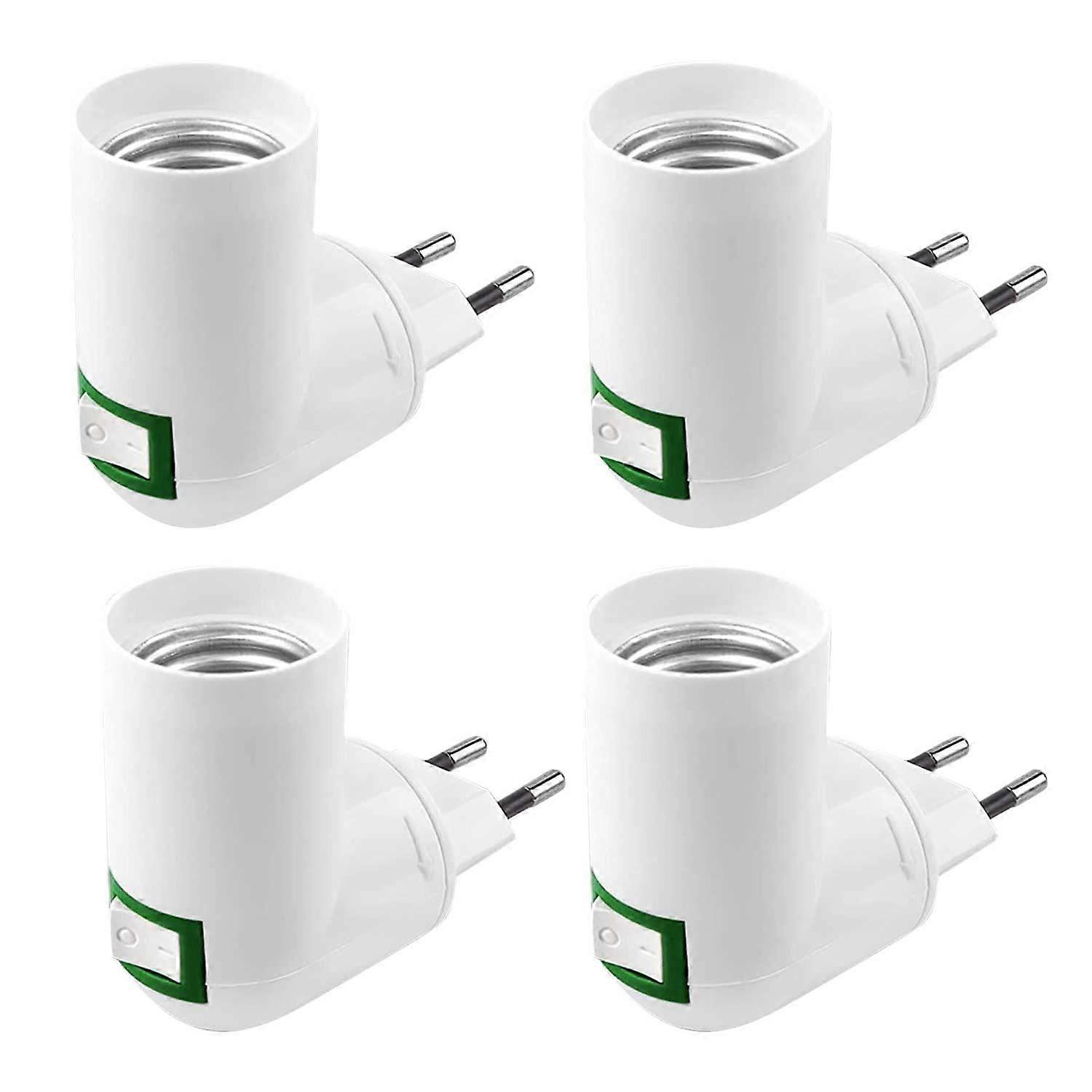 Pieces E27 Socket with Switch AC 220V Construction Socket Electrical Socket for E27 Adapter Kitchen Lamp (White)