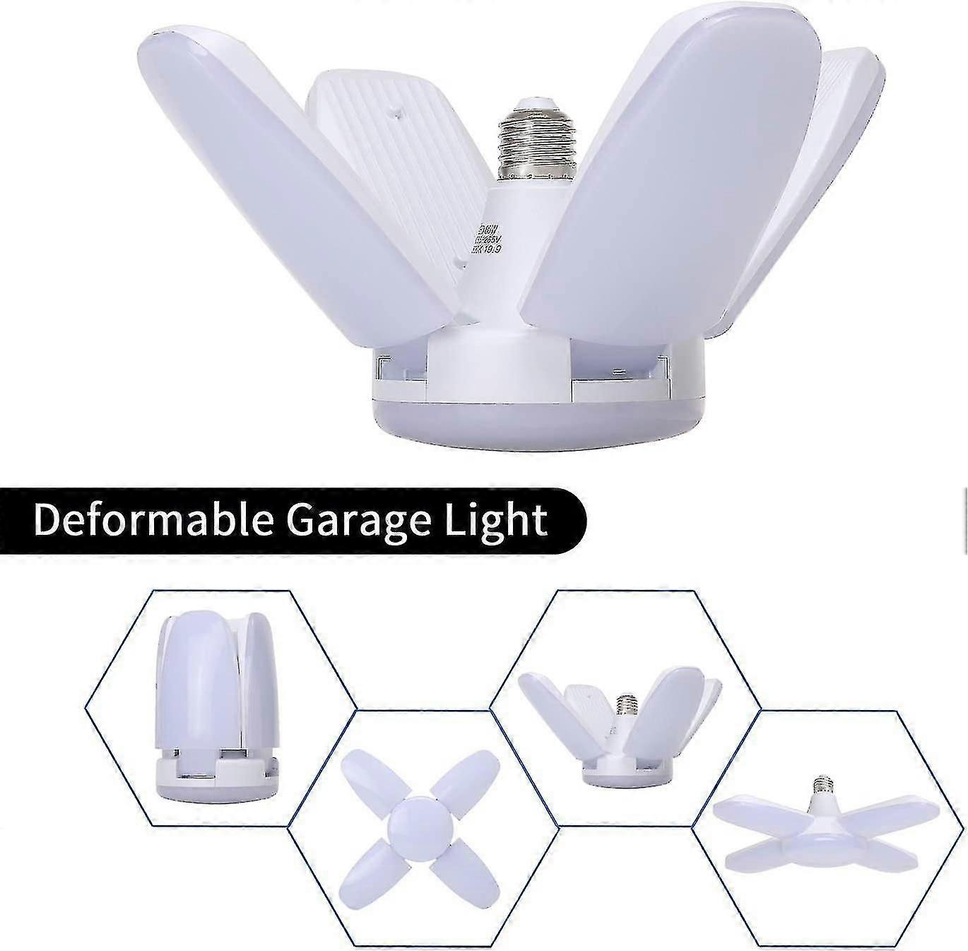 Led Garage Light Deformable 60w,lighting With 4 Adjustable Panels