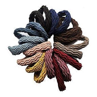 Élastiques à cheveux avec épaississement élastique élevé sans couture dans les porte-queues de cheval (plusieurs couleurs avec emballage de 20 pièces)