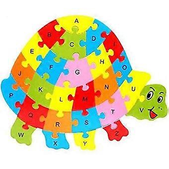 Colorful Wooden Jigsaw Puzzle Lianshi Alphabet Jigsaw Puzzle 26 English Letters Spell Children's Toys Turtle Puzzle