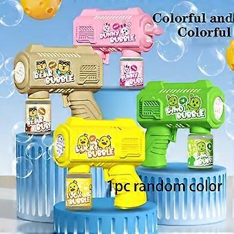 Portable Bubble Guns Set, 4 Pcs Battery-Free Bubble Machine, One-Button Start Colorful Plastic Toy for Outdoor Party Beach Pool Fun