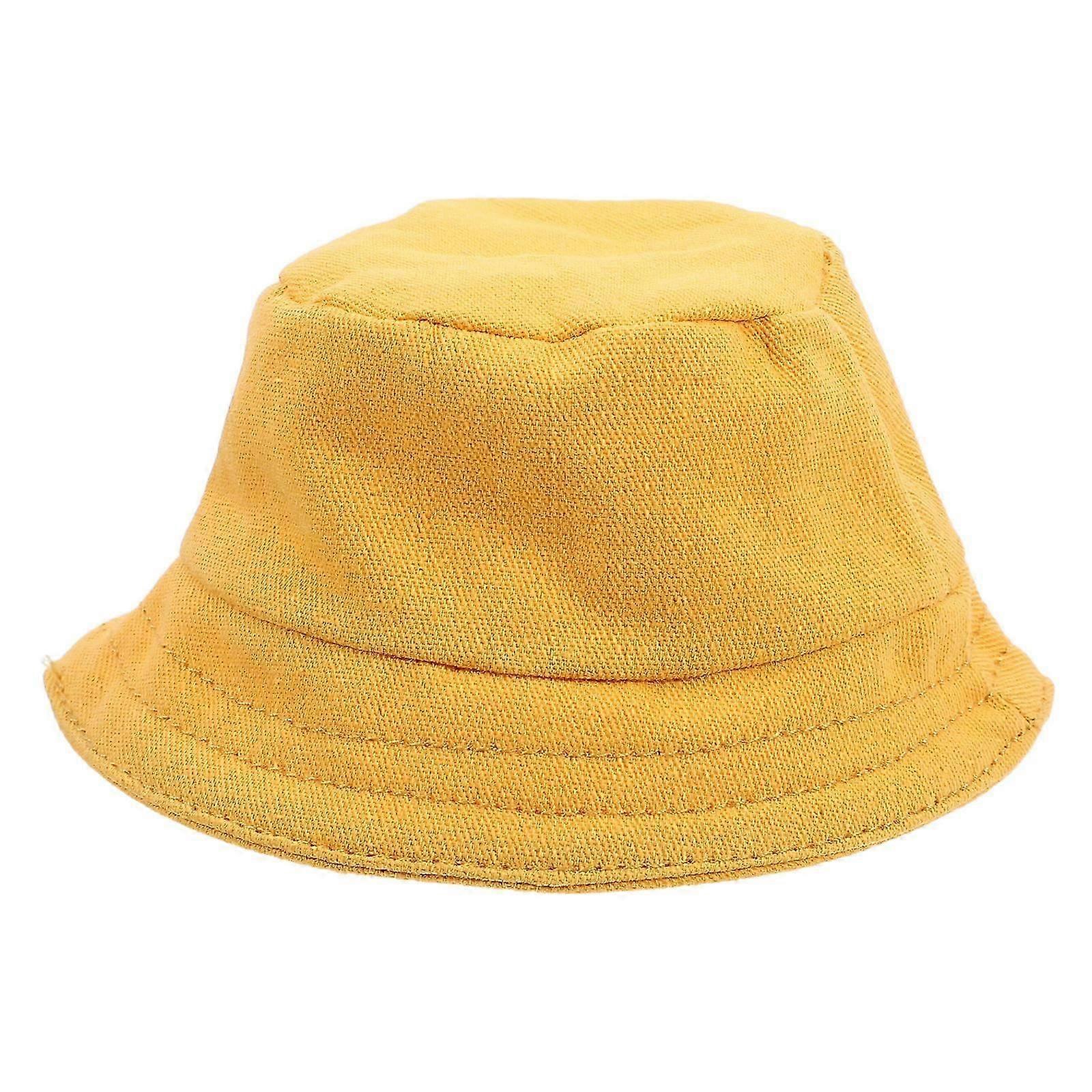 Miniature Doll Hat | Yellow Polyester Doll Decoration Cap