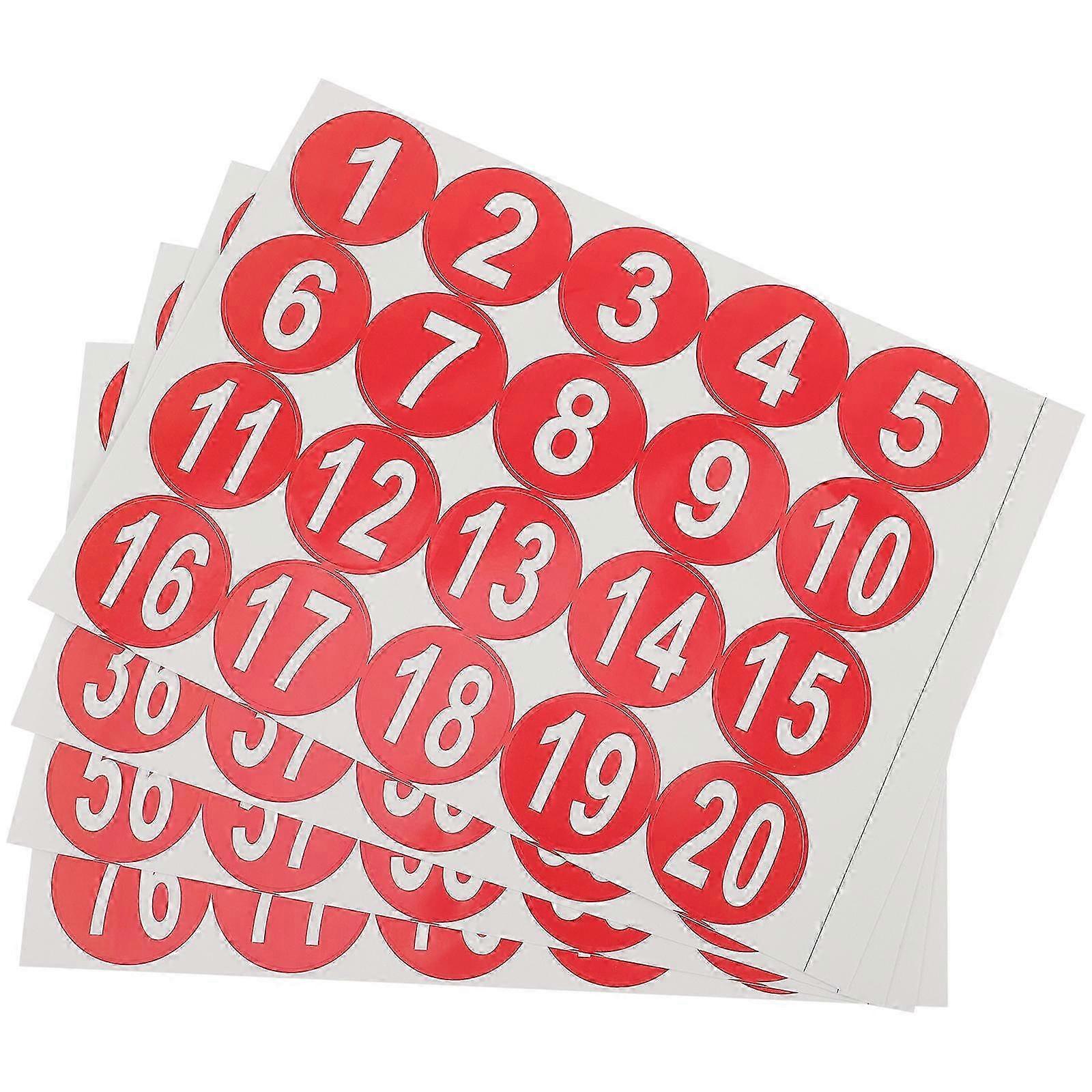 4 Sheets Numbered Sticker 1-80 Number Sticker Storage Classification Sticker