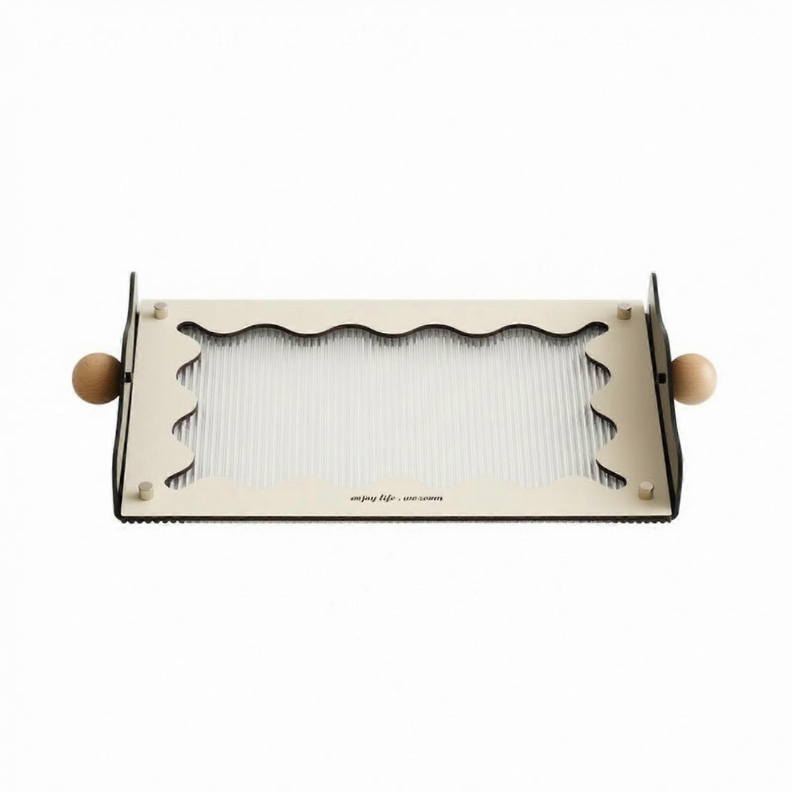 Tabletop Storage Tray Rectangular Tray with Wooden Handles Organizer for